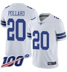 Youth Cowboys 20 Tony Pollard White Stitched Football 100th Season Vapor Limited Jersey Youth Cowboys 20 Tony Pollard White Stitched Football 100th Season Vapor Limited Jersey