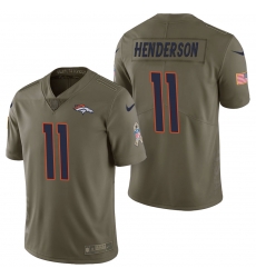 Denver Broncos #11 Carlos Henderson Olive 2017 Salute to Service Limited Jersey Denver Broncos #11 Carlos Henderson Olive 2017 Salute to Service Limited Jersey