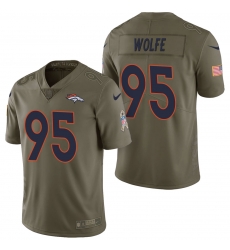 Denver Broncos #95 Derek Wolfe Olive 2017 Salute to Service Limited Jersey Denver Broncos #95 Derek Wolfe Olive 2017 Salute to Service Limited Jersey