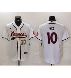 Men Denver Broncos 10 Bo Nix White Cool Base Stitched Baseball Jersey 3 Men Denver Broncos 10 Bo Nix White Cool Base Stitched Baseball Jersey 3