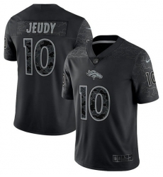 Men Denver Broncos 10 Jerry Jeudy Black Reflective Limited Stitched Football Jersey Men Denver Broncos 10 Jerry Jeudy Black Reflective Limited Stitched Football Jersey