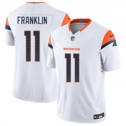 Men Denver Broncos 11 Troy Franklin White 2025 F U S E  Vapor Limited Stitched Football Jersey