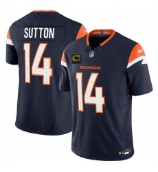 Men Denver Broncos 14 Courtland Sutton Navy 2025 F U S E With 4 Star C Patch Vapor Limited Stitched Football Jersey Men Denver Broncos 14 Courtland Sutton Navy 2025 F U S E With 4 Star C Patch Vapor Limited Stitched Football Jersey