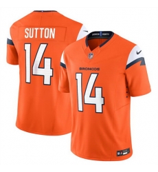 Men Denver Broncos 14 Courtland Sutton Orange 2024 F U S E Vapor Limited Stitched Football Jersey Men Denver Broncos 14 Courtland Sutton Orange 2024 F U S E Vapor Limited Stitched Football Jersey