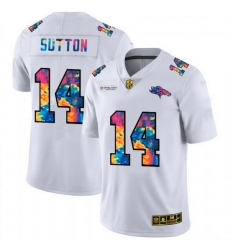 Men Denver Broncos 14 Courtland Sutton White Crucial Catch Limited Stitched Jerse Men Denver Broncos 14 Courtland Sutton White Crucial Catch Limited Stitched Jerse