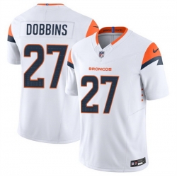Men Denver Broncos 27 J K  Dobbins White 2025 F U S E  Vapor Limited Stitched Football Jersey