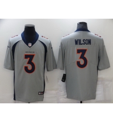 Men Denver Broncos 3 Russell Wilson Grey Stitched jersey
