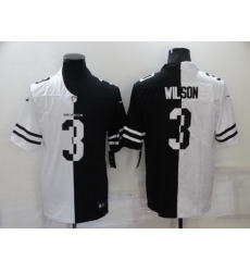Men Denver Broncos 3 Russell Wilson White Black Split Stitched jersey Men Denver Broncos 3 Russell Wilson White Black Split Stitched jersey