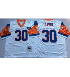 Men Denver Broncos 30 Terrell Davis White M&N Throwback Jersey Men Denver Broncos 30 Terrell Davis White M&N Throwback Jersey