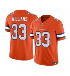 Men Denver Broncos 33 Javonte Williams Orange 2023 F U S E Vapor Untouchable Stitched Jersey Men Denver Broncos 33 Javonte Williams Orange 2023 F U S E Vapor Untouchable Stitched Jersey