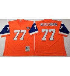 Men Denver Broncos 77 Karl Mecklenburg Orange M&N Throwback Jersey