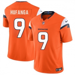 Men Denver Broncos 9 Talanoa Hufanga Orange 2024 F U S E  Vapor Limited Stitched Football Jersey