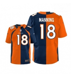 Men Nike Denver Broncos 18 Peyton Manning Elite OrangeNavy Split Fashion NFL Jersey Men Nike Denver Broncos 18 Peyton Manning Elite OrangeNavy Split Fashion NFL Jersey