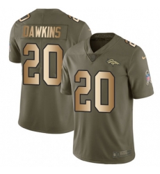 Men Nike Denver Broncos 20 Brian Dawkins Limited OliveGold 2017 Salute to Service NFL Jersey Men Nike Denver Broncos 20 Brian Dawkins Limited OliveGold 2017 Salute to Service NFL Jersey
