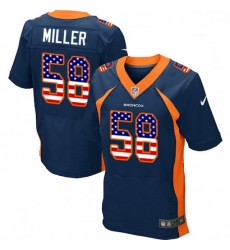 Men Nike Denver Broncos 58 Von Miller Elite Navy Blue Alternate USA Flag Fashion NFL Jersey Men Nike Denver Broncos 58 Von Miller Elite Navy Blue Alternate USA Flag Fashion NFL Jersey