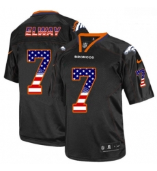 Men Nike Denver Broncos 7 John Elway Elite Black USA Flag Fashion NFL Jersey Men Nike Denver Broncos 7 John Elway Elite Black USA Flag Fashion NFL Jersey