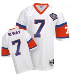 Mitchell And Ness Denver Broncos 7 John Elway White With 75TH Patch Authentic Throwback NFL Jersey Mitchell And Ness Denver Broncos 7 John Elway White With 75TH Patch Authentic Throwback NFL Jersey