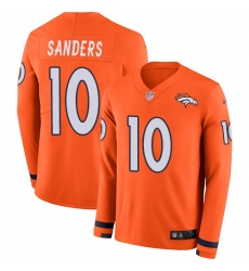 Nike Broncos #10 Emmanuel Sanders Orange Team Color Men Stitched NFL Limited Therma Long Sleeve Jersey Nike Broncos #10 Emmanuel Sanders Orange Team Color Men Stitched NFL Limited Therma Long Sleeve Jersey