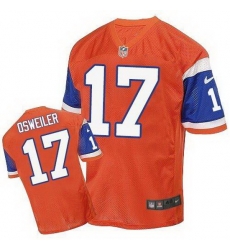 Nike Broncos #17 Brock Osweiler Orange Throwback Mens Stitched NFL Elite Jersey Nike Broncos #17 Brock Osweiler Orange Throwback Mens Stitched NFL Elite Jersey