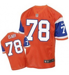 Nike Broncos #78 Ryan Clady Orange Throwback Mens Stitched NFL Elite Jersey Nike Broncos #78 Ryan Clady Orange Throwback Mens Stitched NFL Elite Jersey