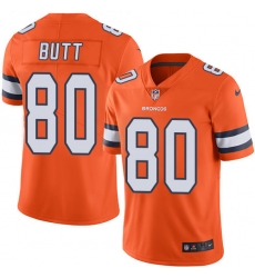 Nike Broncos #80 Jake Butt Orange Mens Stitched NFL Limited Rush Jersey Nike Broncos #80 Jake Butt Orange Mens Stitched NFL Limited Rush Jersey