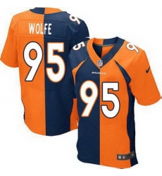 Nike Broncos #95 Derek Wolfe Orange Navy Blue Mens Stitched NFL Elite Split Jersey Nike Broncos #95 Derek Wolfe Orange Navy Blue Mens Stitched NFL Elite Split Jersey