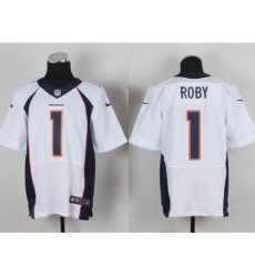 Nike Denver Broncos 1 Brandley Roby White Elite NFL Jersey Nike Denver Broncos 1 Brandley Roby White Elite NFL Jersey