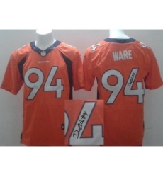 Nike Denver Broncos 94 DeMarcus Ware Orange Elite Signed NFL Jersey Nike Denver Broncos 94 DeMarcus Ware Orange Elite Signed NFL Jersey