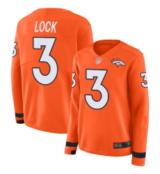 Broncos 3 Drew Lock Orange Team Color Women Stitched Football Limited Therma Long Sleeve Jersey Broncos 3 Drew Lock Orange Team Color Women Stitched Football Limited Therma Long Sleeve Jersey