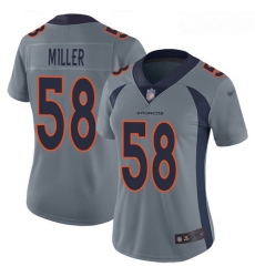 Broncos #58 Von Miller Gray Women Stitched Football Limited Inverted Legend Jersey Broncos #58 Von Miller Gray Women Stitched Football Limited Inverted Legend Jersey