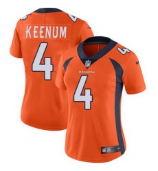 Nike Broncos #4 Case Keenum Orange Team Color Womens Stitched NFL Vapor Untouchable Limited Jersey Nike Broncos #4 Case Keenum Orange Team Color Womens Stitched NFL Vapor Untouchable Limited Jersey