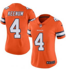 Nike Broncos #4 Case Keenum Orange Womens Stitched NFL Limited Rush Jersey Nike Broncos #4 Case Keenum Orange Womens Stitched NFL Limited Rush Jersey