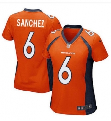 Nike Broncos #6 Mark Sanchez Orange Team Color Womens Stitched NFL New Elite Jersey Nike Broncos #6 Mark Sanchez Orange Team Color Womens Stitched NFL New Elite Jersey