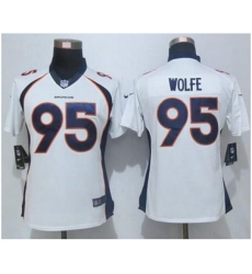 Nike Broncos #95 Derek Wolfe White Womens Stitched NFL New Limited Jersey Nike Broncos #95 Derek Wolfe White Womens Stitched NFL New Limited Jersey