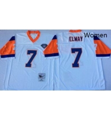 Women Broncos 7 John Elway White Throwback Jersey Women Broncos 7 John Elway White Throwback Jersey