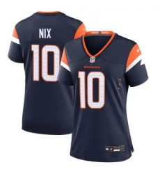 Women Denver Broncos 10 Bo Nix Navy F U S E Vapor Limited Stitched Football Jersey Women Denver Broncos 10 Bo Nix Navy F U S E Vapor Limited Stitched Football Jersey