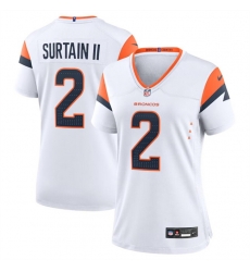 Women Denver Broncos 2 Pat Surtain II White 2024 Stitched Jersey Women Denver Broncos 2 Pat Surtain II White 2024 Stitched Jersey