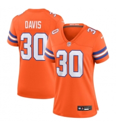 Women Denver Broncos 30 Terrell Davis Orange Mile High Collection 1977 Throwback Stitched Jersey Women Denver Broncos 30 Terrell Davis Orange Mile High Collection 1977 Throwback Stitched Jersey