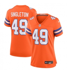 Women Denver Broncos 49 Alex Singleton Orange Mile High Collection 1977 Throwback Stitched Jersey Women Denver Broncos 49 Alex Singleton Orange Mile High Collection 1977 Throwback Stitched Jersey