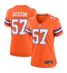 Women Denver Broncos 57 Tom Jackson Orange Mile High Collection 1977 Throwback Stitched Jersey Women Denver Broncos 57 Tom Jackson Orange Mile High Collection 1977 Throwback Stitched Jersey
