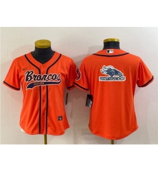 Women Denver Broncos Orange Team Big Logo With Patch Cool Base Stitched Baseball Jersey Women Denver Broncos Orange Team Big Logo With Patch Cool Base Stitched Baseball Jersey