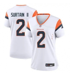 Women Nike Denver Broncos 2 Patrick Surtain II White Vapor Limited Jersey Women Nike Denver Broncos 2 Patrick Surtain II White Vapor Limited Jersey