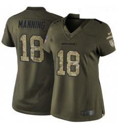 Womens Nike Denver Broncos 18 Peyton Manning Elite Green Salute to Service NFL Jersey Womens Nike Denver Broncos 18 Peyton Manning Elite Green Salute to Service NFL Jersey