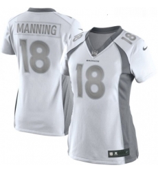 Womens Nike Denver Broncos 18 Peyton Manning Limited White Platinum NFL Jersey Womens Nike Denver Broncos 18 Peyton Manning Limited White Platinum NFL Jersey