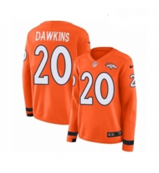 Womens Nike Denver Broncos 20 Brian Dawkins Limited Orange Therma Long Sleeve NFL Jersey Womens Nike Denver Broncos 20 Brian Dawkins Limited Orange Therma Long Sleeve NFL Jersey