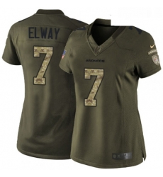 Womens Nike Denver Broncos 7 John Elway Elite Green Salute to Service NFL Jersey Womens Nike Denver Broncos 7 John Elway Elite Green Salute to Service NFL Jersey