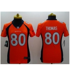 Women's Nike Denver Broncos #80 Julius Thomas Orange Team Color Stitched NFL New Limited Jersey Women's Nike Denver Broncos #80 Julius Thomas Orange Team Color Stitched NFL New Limited Jersey