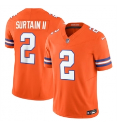 Youth Denver Broncos 2 Pat Surtain II Orange F U S E Mile High Collection 1977 Throwback Vapor Limited Stitched Football Jersey Youth Denver Broncos 2 Pat Surtain II Orange F U S E Mile High Collection 1977 Throwback Vapor Limited Stitched Football Jersey