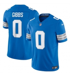 Men Detroit Lions 0 Jahymr Gibbs Blue 2025 F U S E  Vapor Limited Stitched Jersey