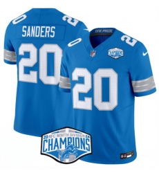 Men Detroit Lions 20 Barry Sanders Blue 2024 NFC North Champions F U S E Vapor Limited Stitched Jersey Men Detroit Lions 20 Barry Sanders Blue 2024 NFC North Champions F U S E Vapor Limited Stitched Jersey